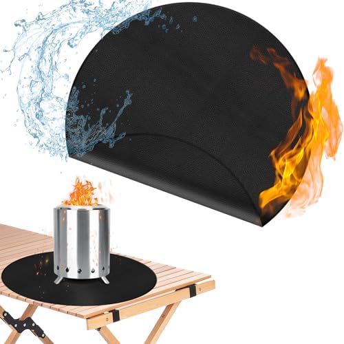 20" Tabletop Fire Pit Mat for Solo Stove Mesa XL, Table Top Protector-Black by ZCHLPTZUP