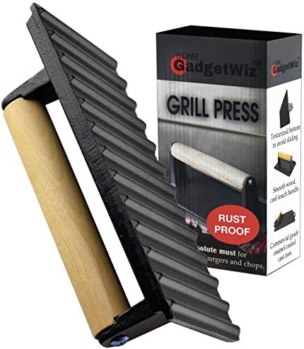 Enameled Bacon Press- Anti Rust Cast Iron Grill Press- Meat Press- Burger by GADGETWIZ