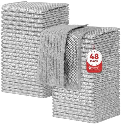 Orighty Dish Cloths, 48 Pack Double-Layer Metal Dish Rags by AllRightinOrighty