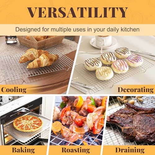 2 PCS Grid Wire Baking Cooling Racks, 11.65" x 16.85" - Image 6