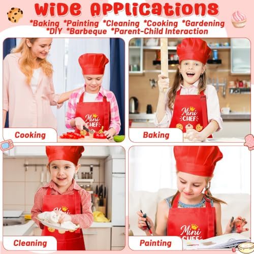 R HORSE 2 Pieces Kid Apron and Chef Hat Set, Dress up Pretend Play Toy - Image 5