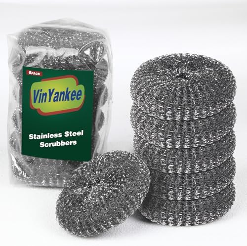 6PCS Steel Wool Scrubber Sponge Set, Barbecue Grill Cleaning Scrubber Pads by VinYanKee