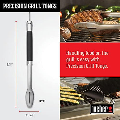 Weber Precision Grill Tongs, 18-Inch Stainless Steel – Non‑Slip Handle - Image 6