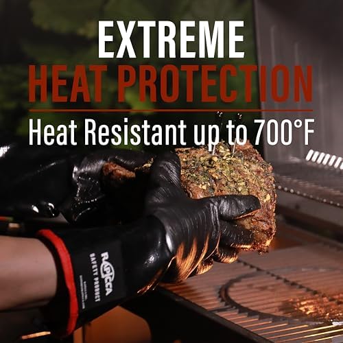 RAPICCA 700°F Heat Resistant BBQ Grill Gloves, 17 in XL - Image 2