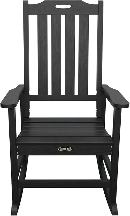 THOEOE Outdoor Rocking Chairs Set of 4, Oversized Patio Rocking Chair | HDPE - Image 8