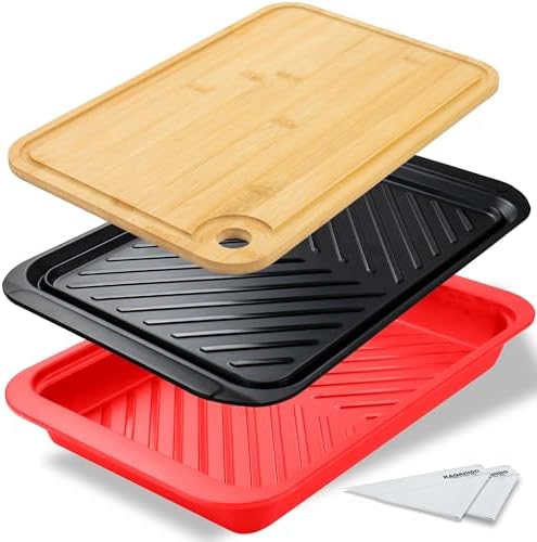 KAQAHIDO Grilling Bamboo Prep and Serving Tray, Dishwasher-Safe by Haveaniceday