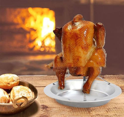 Roast Chicken Rack, 7.8 Inch x 6.8 Inch Stainless Steel Beer Can Grill Rack - Image 4