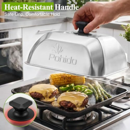 10"×10" Stainless Steel Basting Cover - Image 2