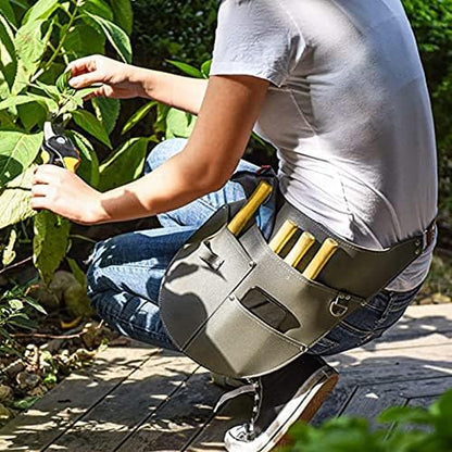 Tool apron, Mulitfunctional Imitation Leather Garden Tools Belt Adjustable - Image 7