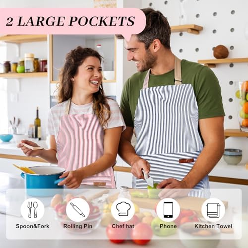 2Pack Adjustable Kitchen Apron for Women Men - Image 4