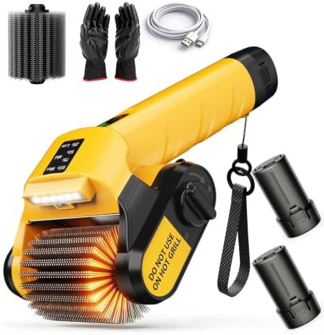 Electric Grill Brush, 100W Power, 5000mAh Large Battery, 350-Min Runtime by qimedo