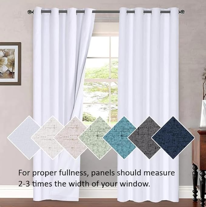 H.VERSAILTEX Linen Blackout Curtains 96 Inches Long, 100% Absolutely Blackout - Image 9