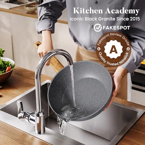 Kitchen Academy Granite Pots and Pans Set Non Stick, Induction Cookware - Image 5
