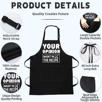 Bluegogo Funny Aprons for Men, BBQ Chef Apron Funny Gifts for Men Birthday - Image 2