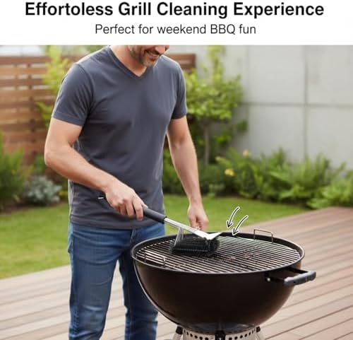 Grill Brush with Scraper, 18 Inch One-Piece BBQ Cleaner - Image 7