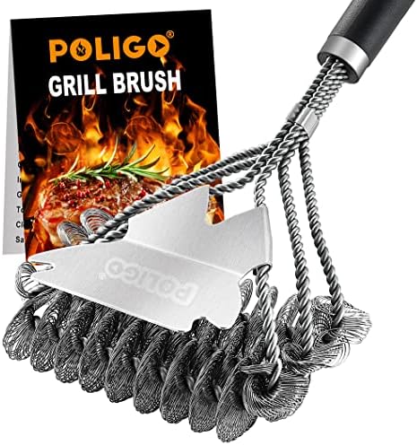 POLIGO BBQ Grill Cleaning Brush Bristle Free & Scraper by POLIGO