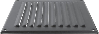 Square Ventilation Grille / 8" x 8" Inch Inside Measurement/Black Metal Air Vent Louver - Inside/Outside use - / 10" x 10" Inch Outer Measurement