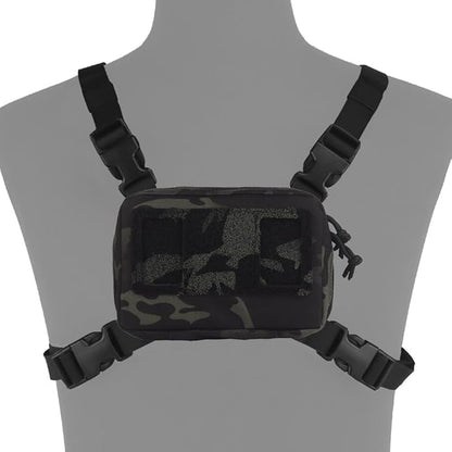 FoldPanel Tactical Chest Vest Pouch Set, Chest Rig Phone Mount as 4.7-6.7" Phone Plate Carrier Accessory with Pouch Cover