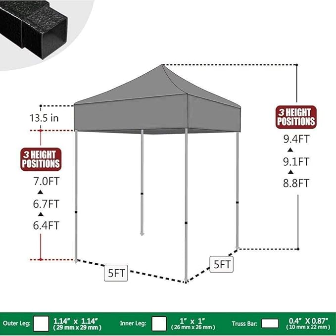 Eurmax USA 5'x5' Pop Up Canopy Tent Commercial Instant Canopies with Heavy Duty Roller Bag,Bonus 4 Sand Weights Bags (Purple)