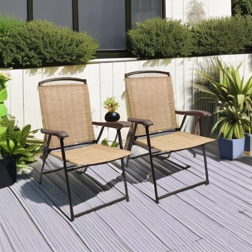 Devoko Patio Folding Chair Deck Sling Chair | Camping Garden Pool Beach Using - Image 6