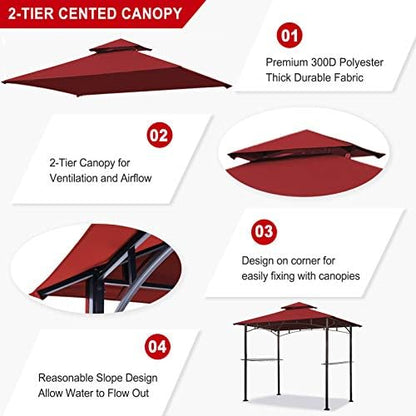 Eurmax USA High Performance Grill Gazebo Canopy Replacement Cover 5x8 BBQ - Image 4
