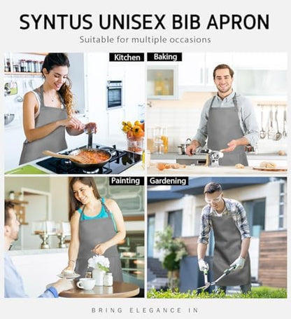 Syntus Apron for Men Women, Adjustable Cooking Kitchen Apron - Image 5