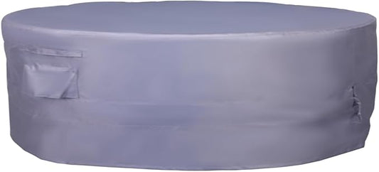 Round Patio Furniture Cover, Heavy Duty and Waterproof for Outdoor Furniture covers, Round outdoor table cover, Patio table cover 96"DIA x 27.5"H Grey