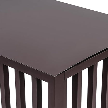 Air Conditioner Fence with Top Cover, 4 Panels 39.4 "L x 19.7 "W x 27.6" H Privacy Fence Panels for Outside, Freestanding Metal Trash Can Hider Outdoor, No-Dig Air Conditioner Sun Blocker Kit (Brown)