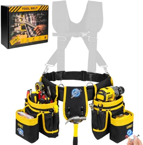 LEFOR·Z Tool Belt with 4 D-Rings, 27-Pockets Tool Belts by LEFOR%C2%B7Z