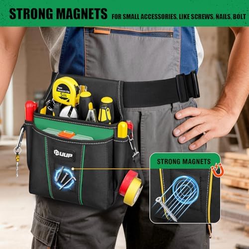 UUP Tool Belt for Men, 10 Pockets Magnetic Tool Pouch Heavy Duty Toolbelt - Image 3