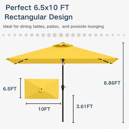 6.5 x 10ft Rectangular Patio Umbrella - Image 3
