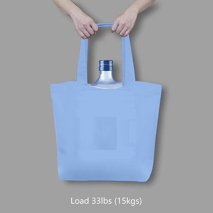 TOPDesign 3-Pack Super Strong Large 12oz Cotton Canvas Tote Bags, Reusable Grocery Shopping Cloth Bags, Fashionable Two-Tone Totes for Crafts, DIY Your Creative Designs