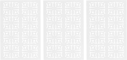 75" H×35" W Decorative Outdoor Privacy Screen with Stand, Outdoor Decor Privacy Fence Screen Metal Fence Panels, Free Standing Metal Divider for Patio Lawn Deck (White-Orchid)