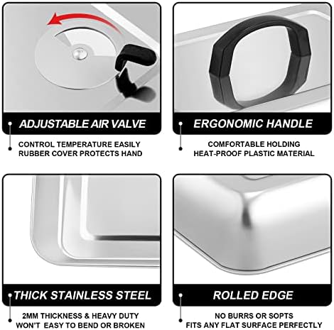 HaSteeL Melting Dome 2Pcs, 13.3" X 9.8" Stainless Steel basting cover - Image 3