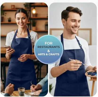 Utopia Kitchen Bib Aprons 4 Pack Adjustable - Image 6