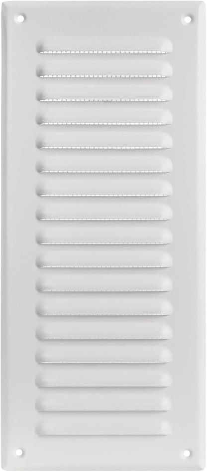 Square Ventilation Grille / 3" x 10" Inch Inside Measurement/White Metal Air Vent Louver - Inside/Outside use / 5" x 11.5" Inch Outer Measurement