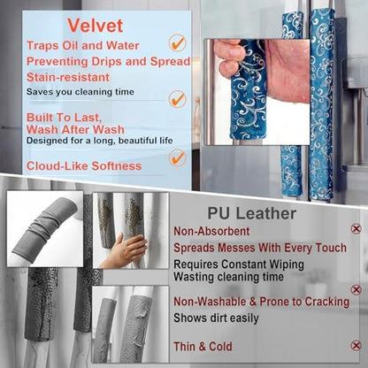 Volecy Refrigerator Handle Covers, Washable Velvet Appliance Door Handle Covers - Image 4
