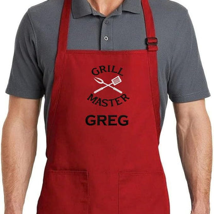 Personalized BBQ Apron with Name – Custom Embroidered Grill Apron by PLACE4PRINT