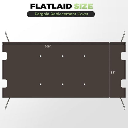 85x208 in Pergola Shade Cover for L-PG080PST Pergola | Brown, Cover Only - Image 3
