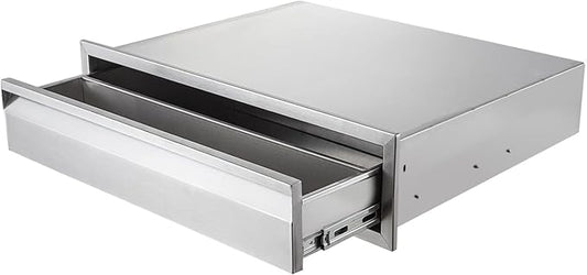 Outdoor Kitchen Drawer, 30" W x 6.5" H x 23" D Stainless Steel BBQ Single Drawer with Clapboard, BBQ Island Drawers for Outdoor Kitchens or Patio Grill Station