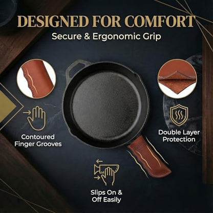 Leather Cast Iron Skillet Handle Cover, Pan Sleeve, Made in Georgia - Image 5