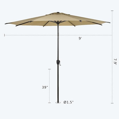 Abba Patio 9FT Lyon Outdoor Patio Umbrella Outdoor Table Umbrella - Image 3