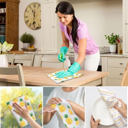 R HORSE 5Pcs Pineapple Kitchen Dish Towel Set Fruit Theme Absorbent Drying - Image 6