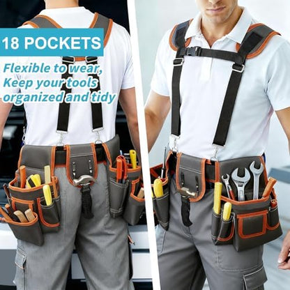 Tool Belt，Tool Belts for Men，Electrician/Carpenter Tool Belt Suspenders，Comes - Image 7