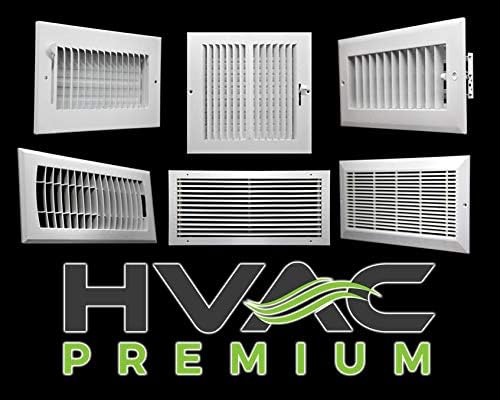 HVAC Premium 24" X 18" Adjustable AIR Supply Diffuser - HVAC Vent Cover Sidewall or Ceiling - Grille Register - High Airflow - White [Outer Dimensions: 25.875" Width X 20" Height.]