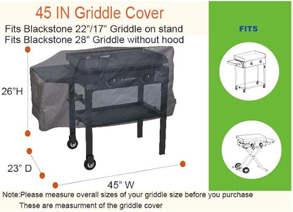 RPET Fabric Cover for Blackstone 22" and 28" Single Shelf Griddle Cover, Black；