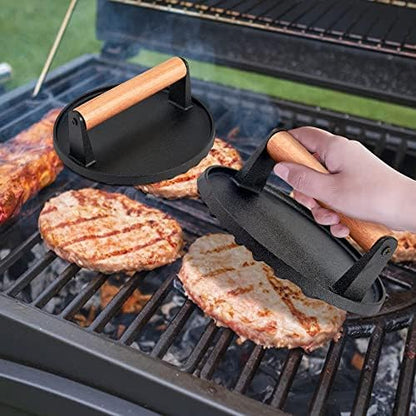 Leonyo 6 Inch Cast Iron Smasher Burger Press - Image 5