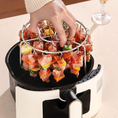 2026 New Air Fryer Grill Skewer Rack, Stainless Steel BBQ Kabob Set, 24 - Image 5