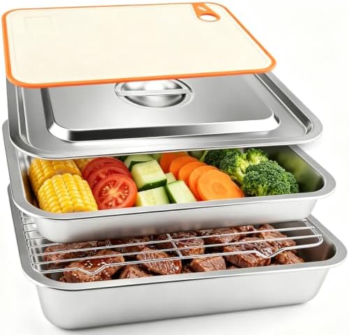 Grill Prep Trays and Carry System 5 in 1, Grilling Prep & Serve BBQ Tray by ZMCYNG
