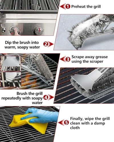 Grill Brush and Scraper, Adjustable Handle BBQ Grill Brush - Image 5
